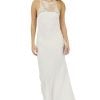 Ivory fine lace and viscose maxi dress in body fitted silhouette in standard and custom sizes by Petriiski