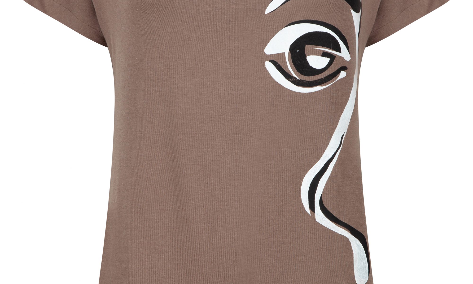 T-shirt style top in mink brown