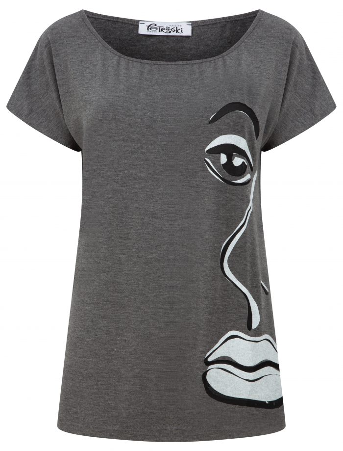 T-shirt style top in grey
